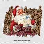 Santa Gift Leopard Free PNG & Clipart Download, Christmas sublimation png, christmas png, santa png, believe png, hohoho png, merry christmas png