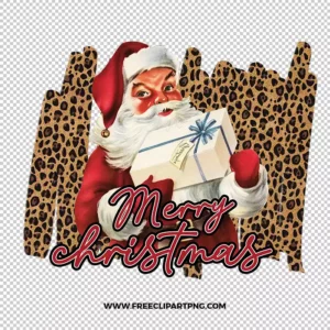 Santa Gift Leopard Free PNG & Clipart Download, Christmas sublimation png, christmas png, santa png, believe png, hohoho png, merry christmas png