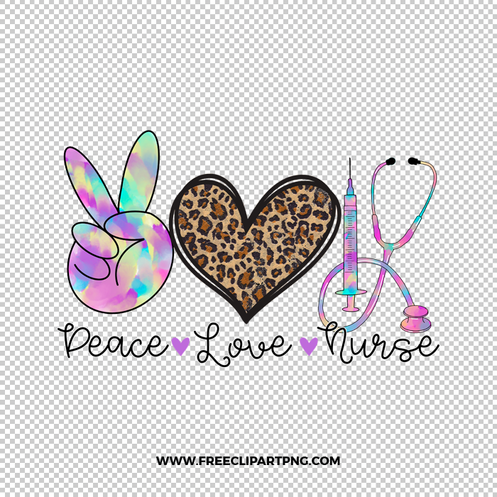 Peace Love Nurse Free PNG & Clipart Download, nurse sublimation png, nurse practitioner life free png, nursing school png,