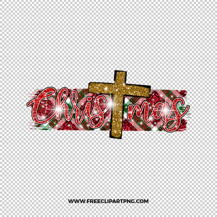 Christmas Glitter Cross Free PNG & Clipart Download, Christmas sublimation png, christmas png, santa png, hohoho png, cross sublimation png,
