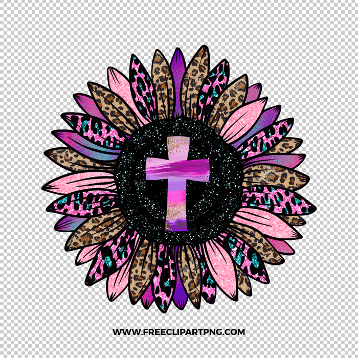 Purple Flower Cross Free PNG & Clipart Download, Christmas sublimation png, christmas png, santa png, hohoho png, sublimation png,