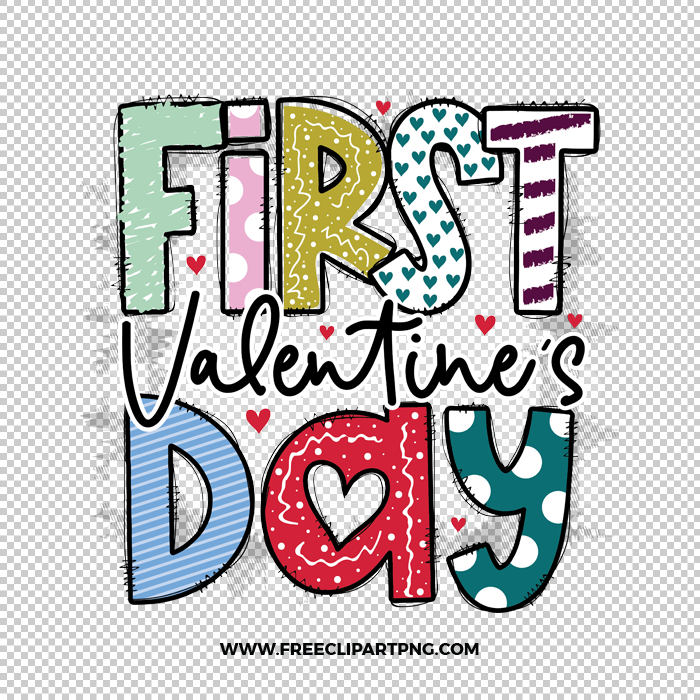 First Valentines Day Boho Free PNG & Clipart Download, valentines day sublimation png, love png, love you png, valentine png, sublimation png