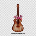 Guitar and Flowers Free PNG & Clipart Download, mother sublimation png, mother png, mama png, new mom png, sublimation png