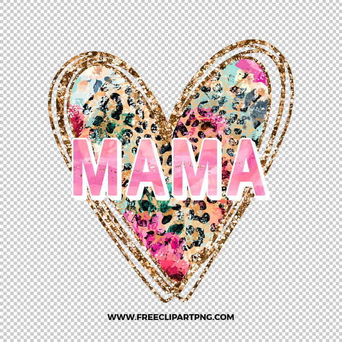 Heart Shaped Golden Mama Free PNG & Clipart Download, mother sublimation png, mother png, mama png, new mom png, sublimation png