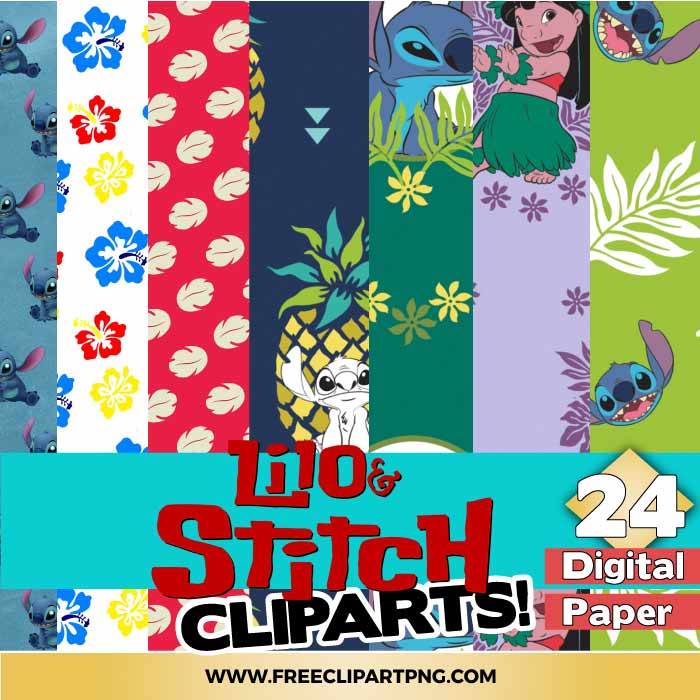 Lilo and Stitch Digital Papers PNG & Clipart Download