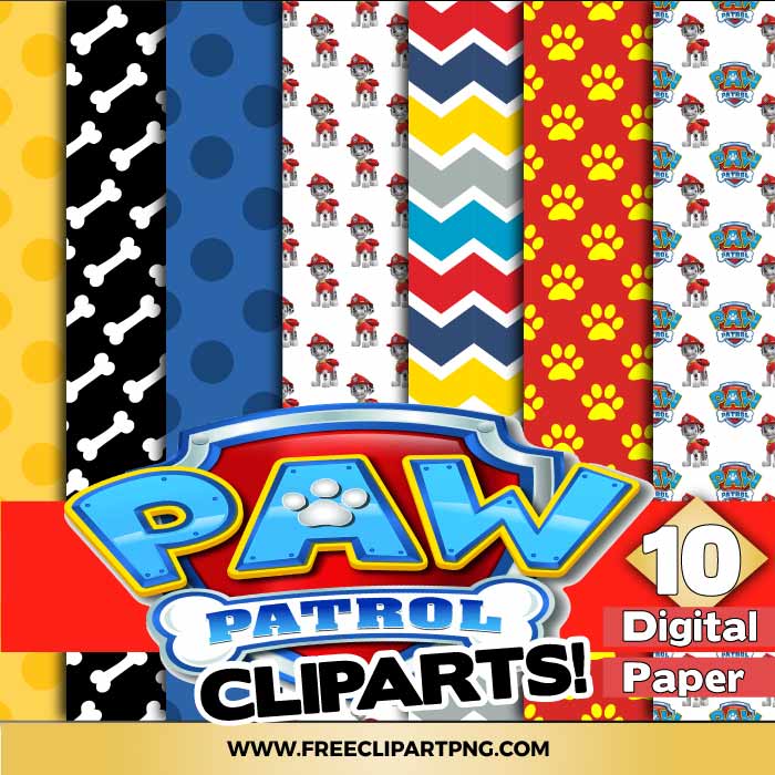 Paw Patrol Digital Papers 2 PNG & Clipart Download