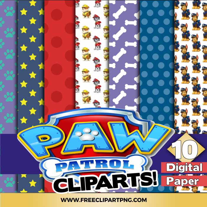 Paw Patrol Digital Papers 3 PNG & Clipart Download