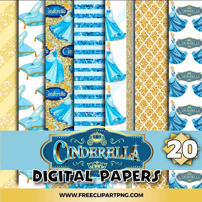 Cinderella Digital Papers Free Download Clipart