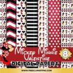 Mickey Minnie Valentine Digital Papers