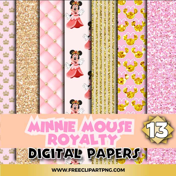 Minnie Mouse Royalty Digital Papers