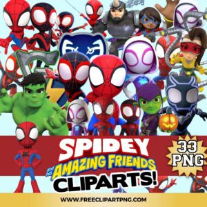 Spidey and his Amazing Friends PNG Bundle Clipart SVG
