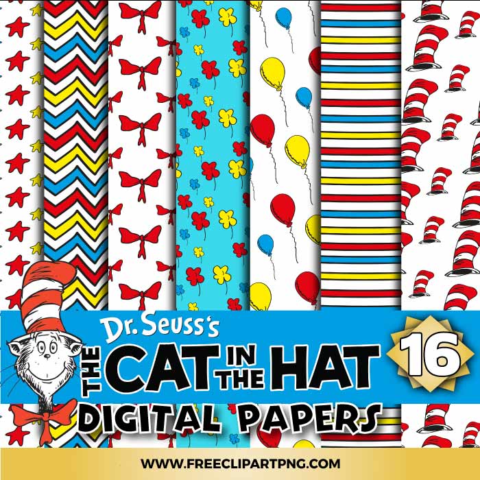 the cat in the hat free png clipart bundle svg