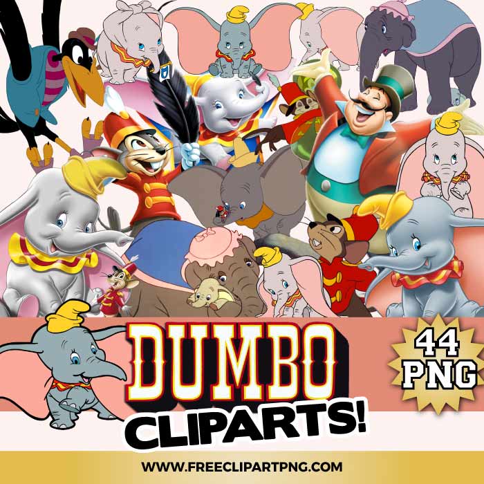 Dumbo Clipart PNG Bundle